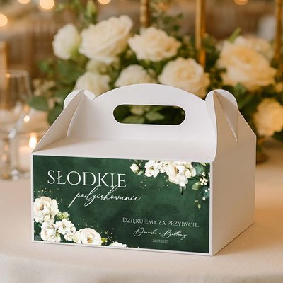 Naklejki na pudełka na ciasto - Adelajda i Luiza