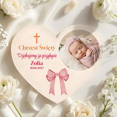 Podziękowania dla gości magnesy na Chrzest 8 ze zdjęciem
