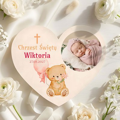 Podziękowania dla gości magnesy na Chrzest 9 ze zdjęciem