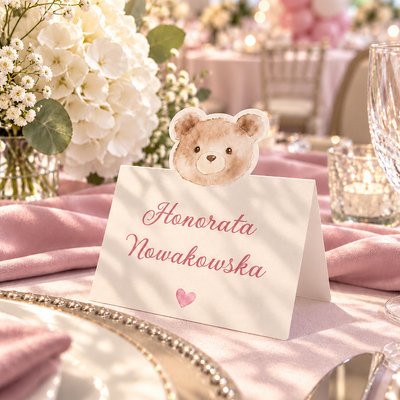 Winietki na chrzest ozdobne wycięcie - Mili