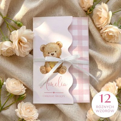 Zaproszenia na Chrzest falowane - Kiara