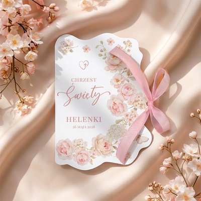 Zaproszenia na chrzest z ozdobnym wycięciem – Alika