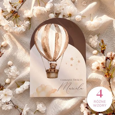 Zaproszenia na chrzest z ozdobnym wycięciem - Leona