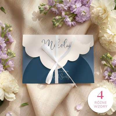 Zaproszenia na chrzest wycięcie w chmurkę - Rumi