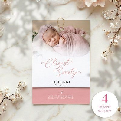 Zaproszenia na chrzest ze zdjęciem - Arleta
