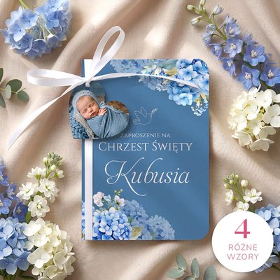 Zaproszenia na chrzest z zawieszką w kształcie serduszka - Bessie