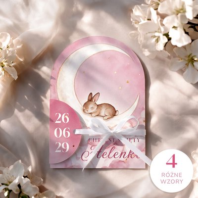 Zaproszenia na chrzest ze wstążką - Effie3