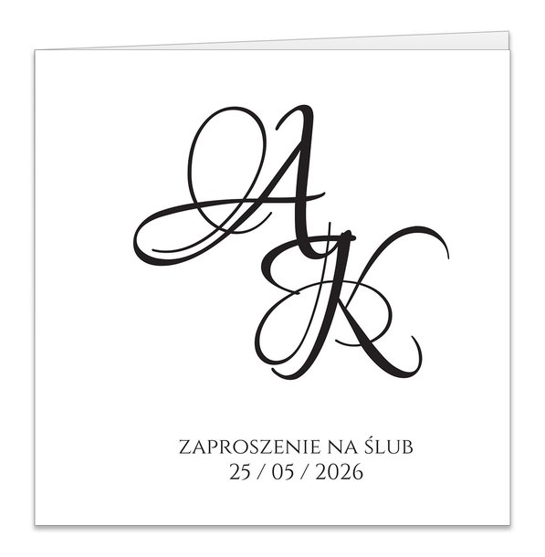 Złocone zaproszenia ślubne Ofelia