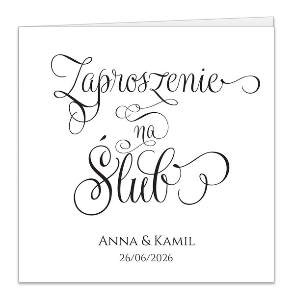 Złocone zaproszenia ślubne Ofelia