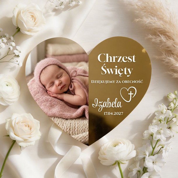 Podziękowania dla gości magnesy lustrzane na Chrzest