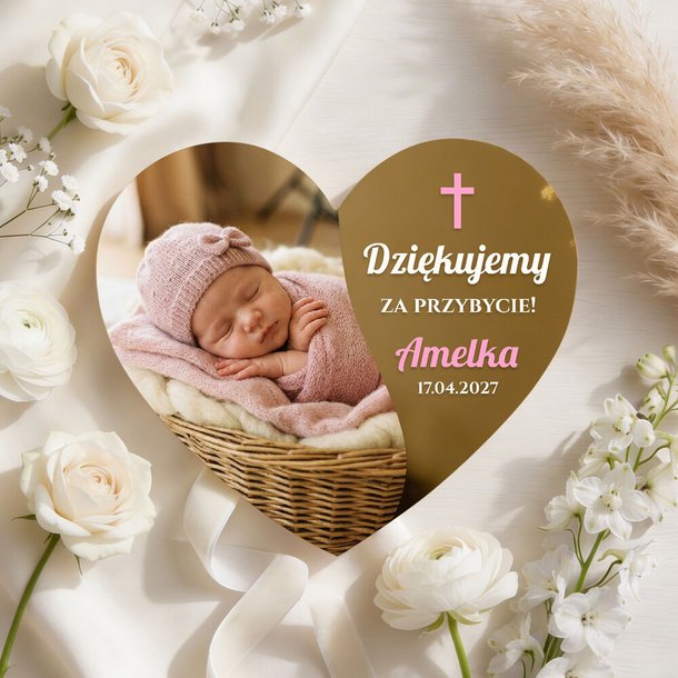 Podziękowania dla gości magnesy lustrzane na Chrzest