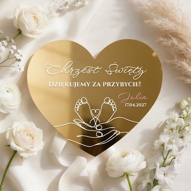 Podziękowania dla gości magnesy lustrzane na Chrzest