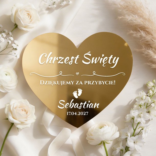 Podziękowania dla gości magnesy lustrzane na Chrzest