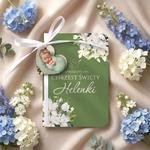 Zaproszenia na chrzest z zawieszką w kształcie serduszka - Bessie