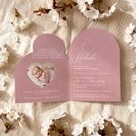 Zaproszenia na chrzest z ozdobnym wycięciem - Leona