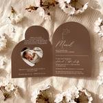 Zaproszenia na chrzest z ozdobnym wycięciem - Leona