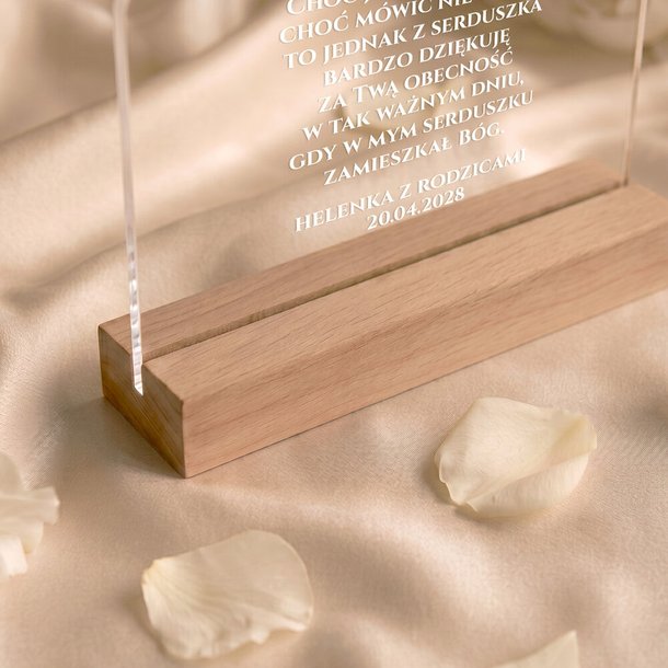 Podziękowanie dla Rodziców Chrzestnych ze zdjęciem na chrzest