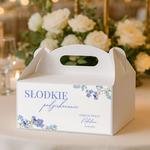 Naklejki na pudełka na ciasto podziękowania dla gości na Chrzest - Kwiaty