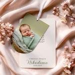 Zaproszenia na chrzest z ozdobnym wycięciem ze wstążką - Floris2