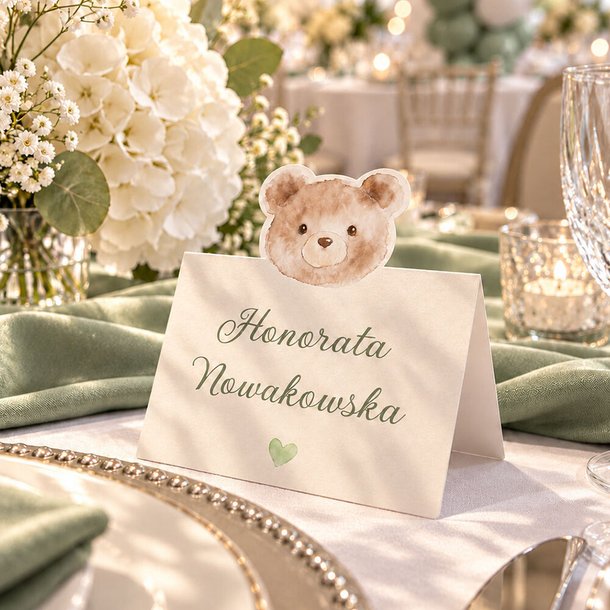 Winietki na chrzest ozdobne wycięcie - Mili