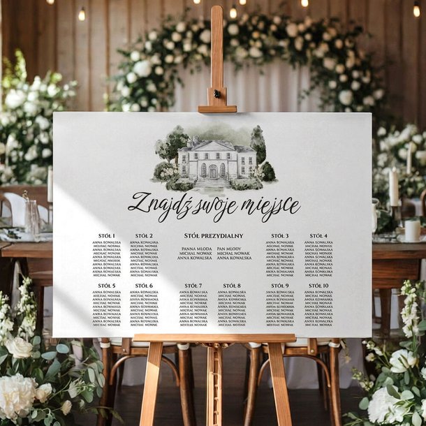 Plan stołów weselny Tablica na wesele 60x90cm - Eliza 2