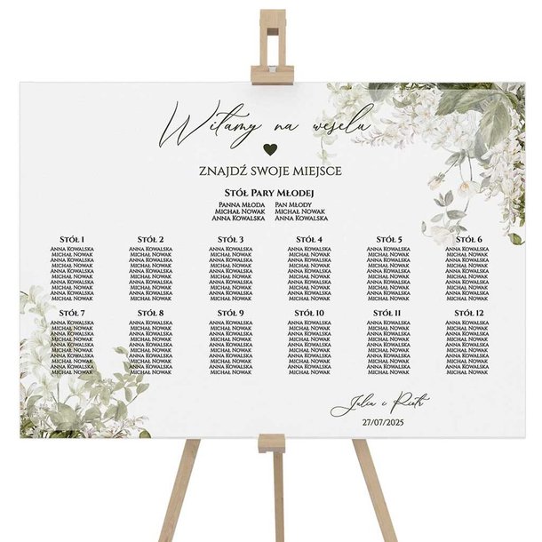 Plan stołów weselny Tablica na wesele 60x90cm - Eliza 3