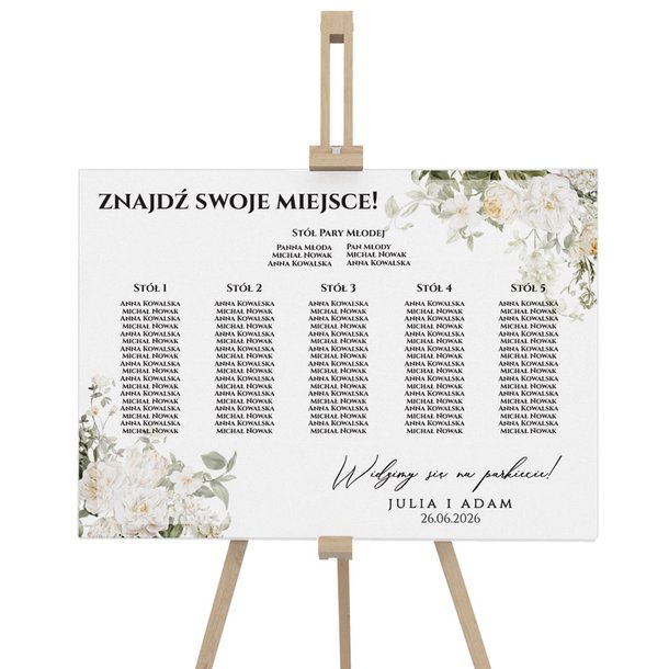 Tablica z usadzeniem gości 50x70cm POZIOM - Eliza