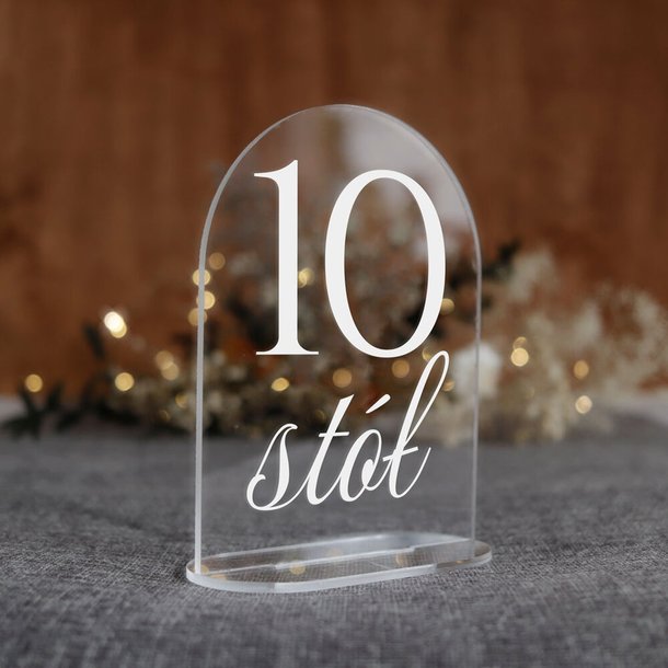 Numerki na stół z pleksi