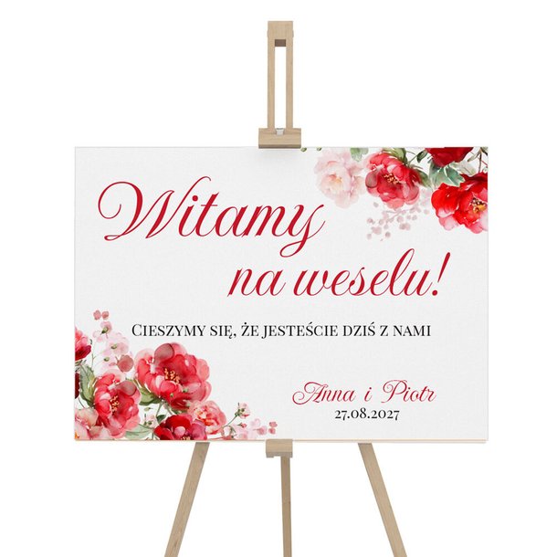 Tablica powitalna na wesele 50x70cm - Amber 2