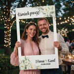 Personalizowana ramka do zdjęć na wesele - Kwiaty