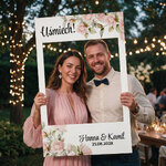 Personalizowana ramka do zdjęć na wesele - Kwiaty