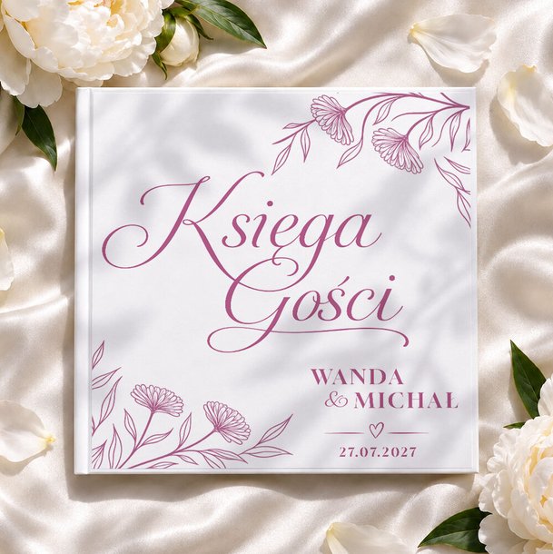 Księga gości weselnych - białe/czarne karty - Bella