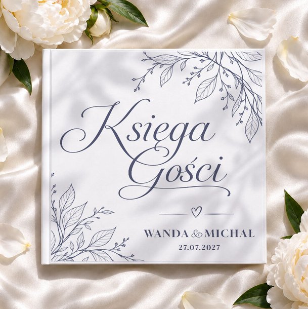 Księga gości weselnych - białe/czarne karty - Bella