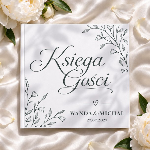 Księga gości weselnych - białe/czarne karty - Bella