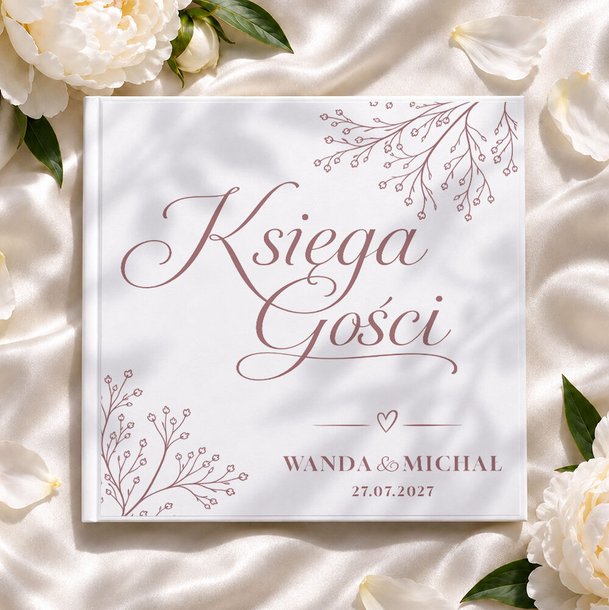 Księga gości weselnych - białe/czarne karty - Bella