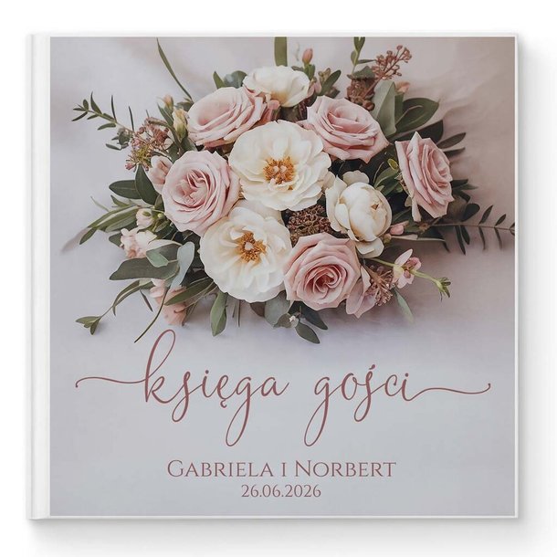 Księga gości weselnych - białe/czarne karty - Flawia