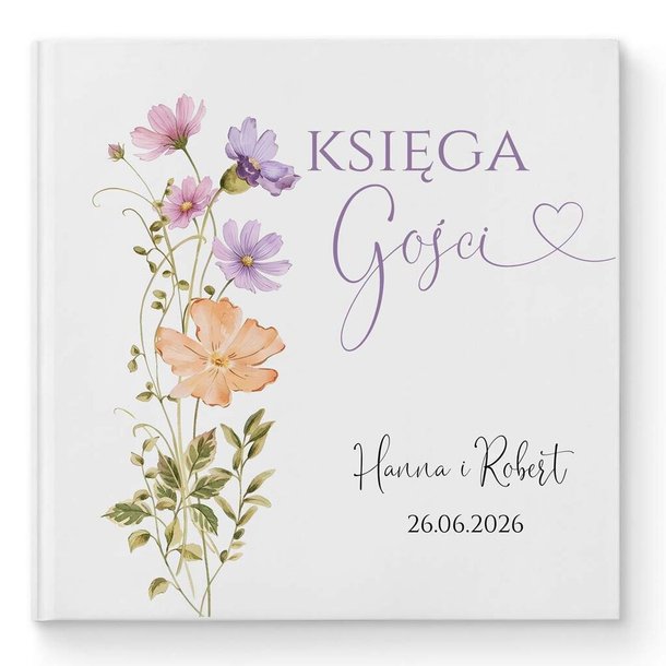Księga gości weselnych - białe/czarne karty - Fiorella