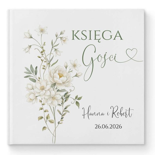 Księga gości weselnych - białe/czarne karty - Fiorella