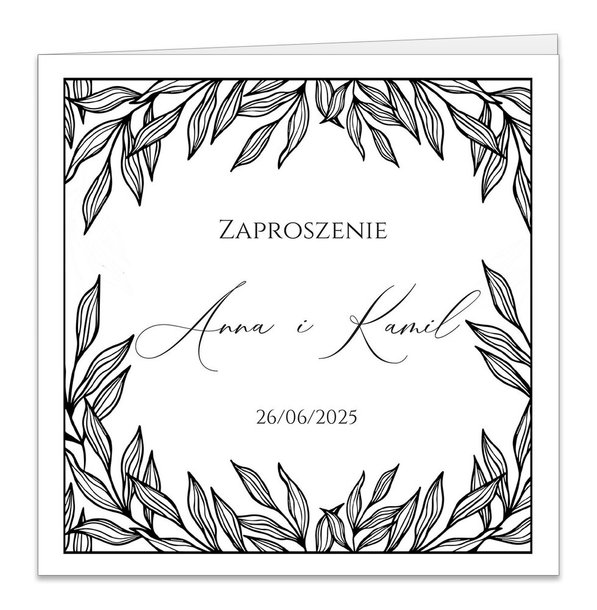 Zaproszenia złocone Ofelia2