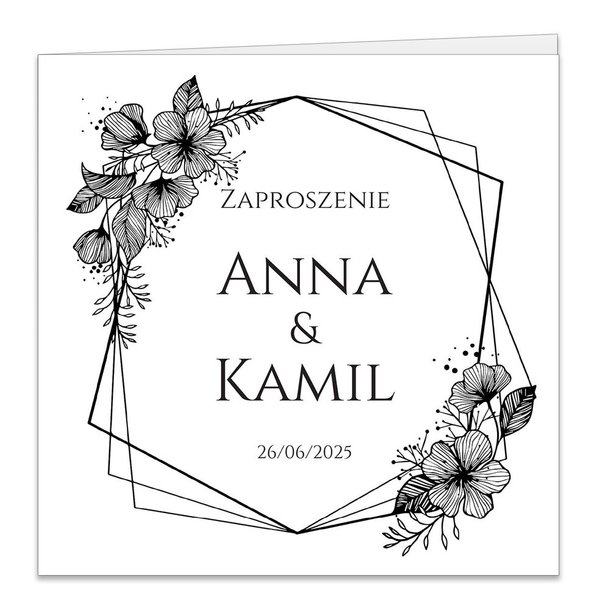 Zaproszenia złocone Ofelia2