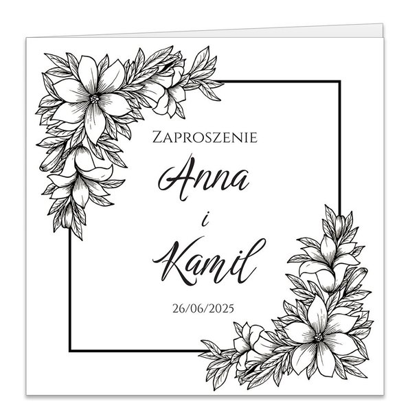 Zaproszenia złocone Ofelia2
