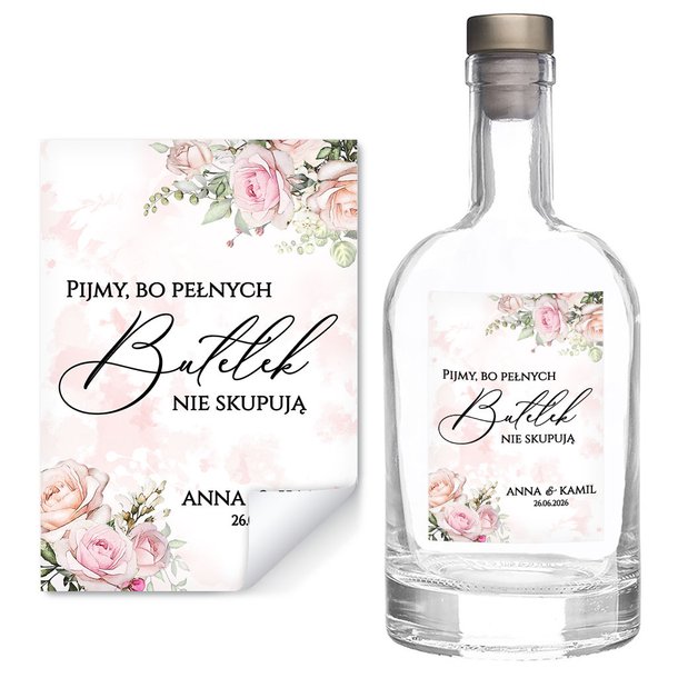 Naklejki na butelki Rose
