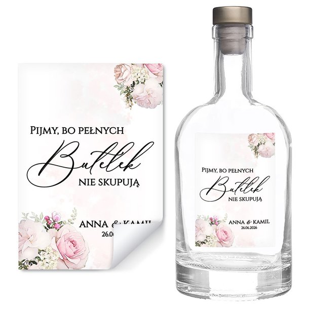 Naklejki na butelki Rose