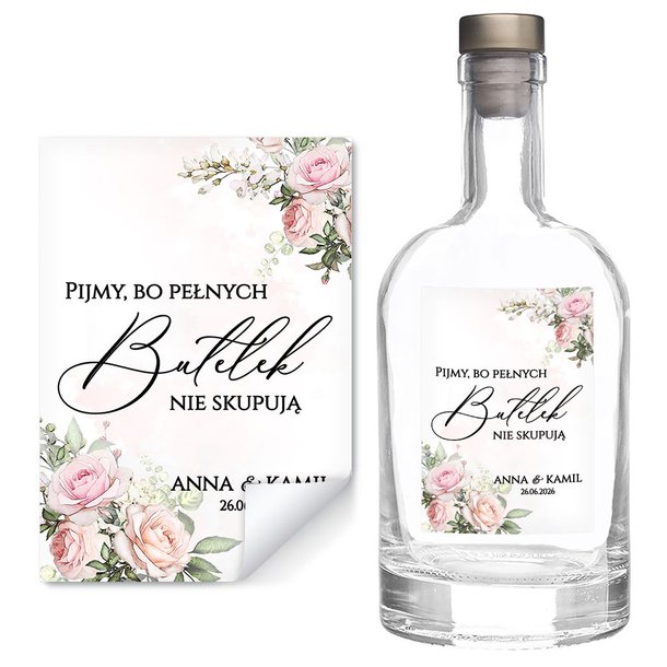 Naklejki na butelki Rose