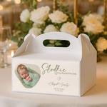 Naklejki na pudełka na ciasto podziękowania dla gości na Chrzest - Zdjęcie