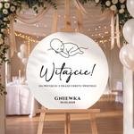 Okrągła tablica powitalna na Chrzest Święty - 60 cm
