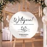 Okrągła tablica powitalna na Chrzest Święty - 60 cm