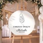 Okrągła tablica powitalna na Chrzest Święty - 60 cm