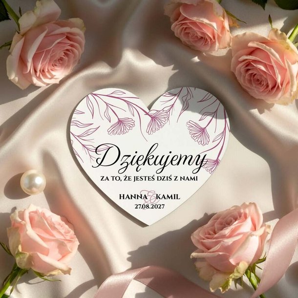 Podziękowania dla gości magnesy - Bella