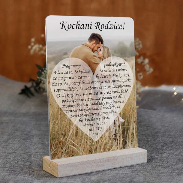 Podziękowania dla Rodziców pleksi